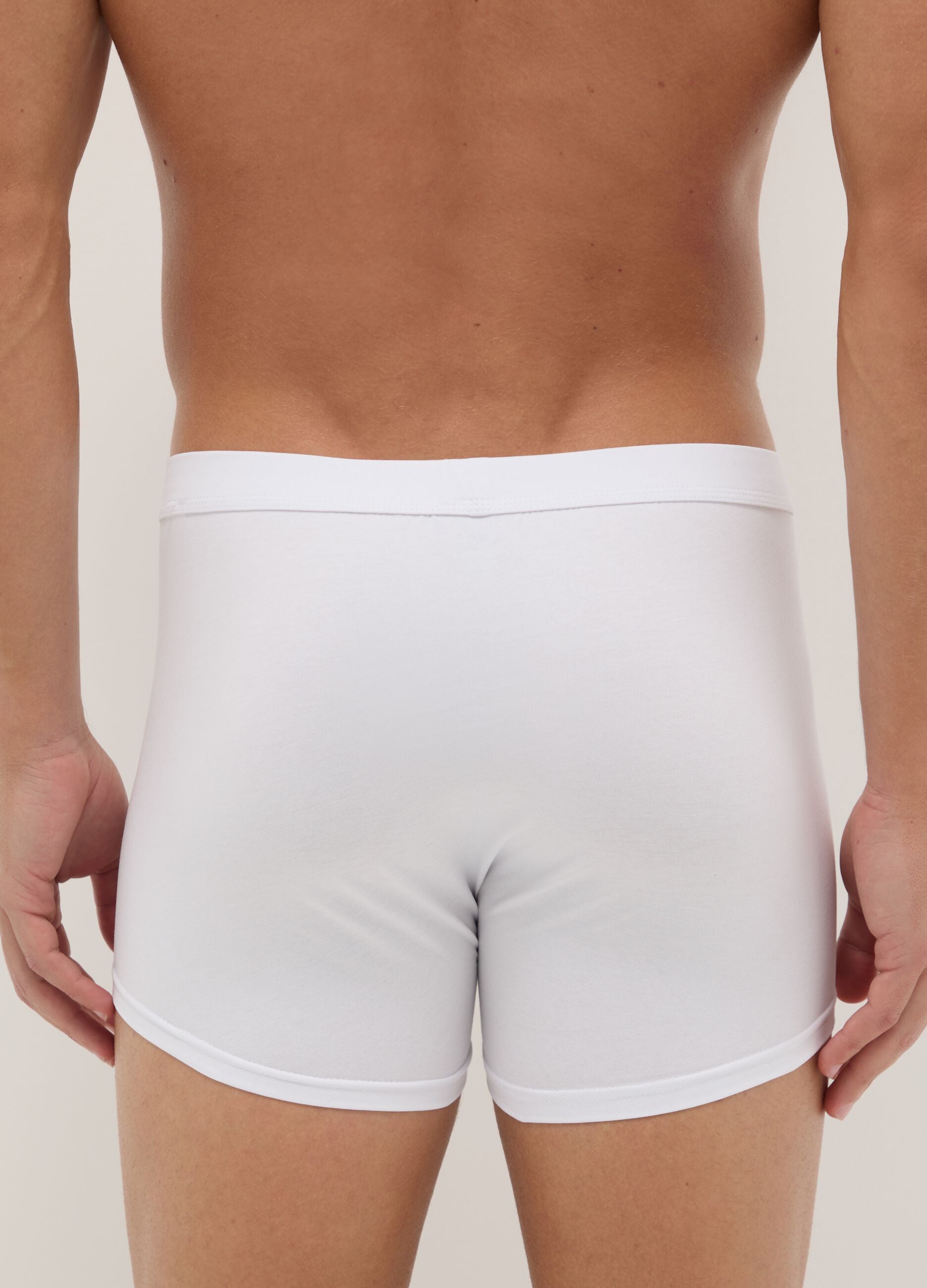 Twin-pack of white boxer shorts in stretch cotton, regular fit