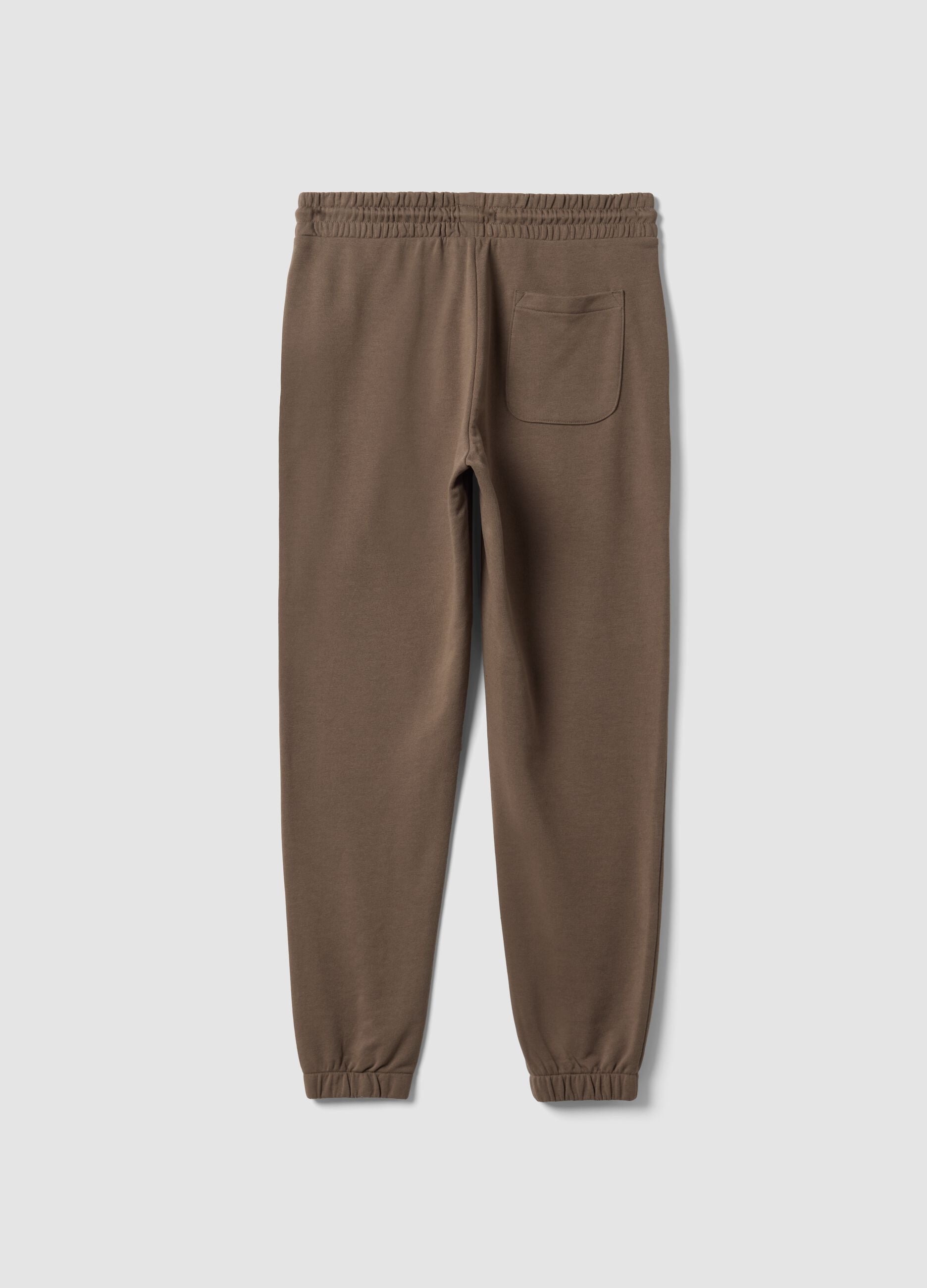 Brown cotton-blend joggers, regular fit
