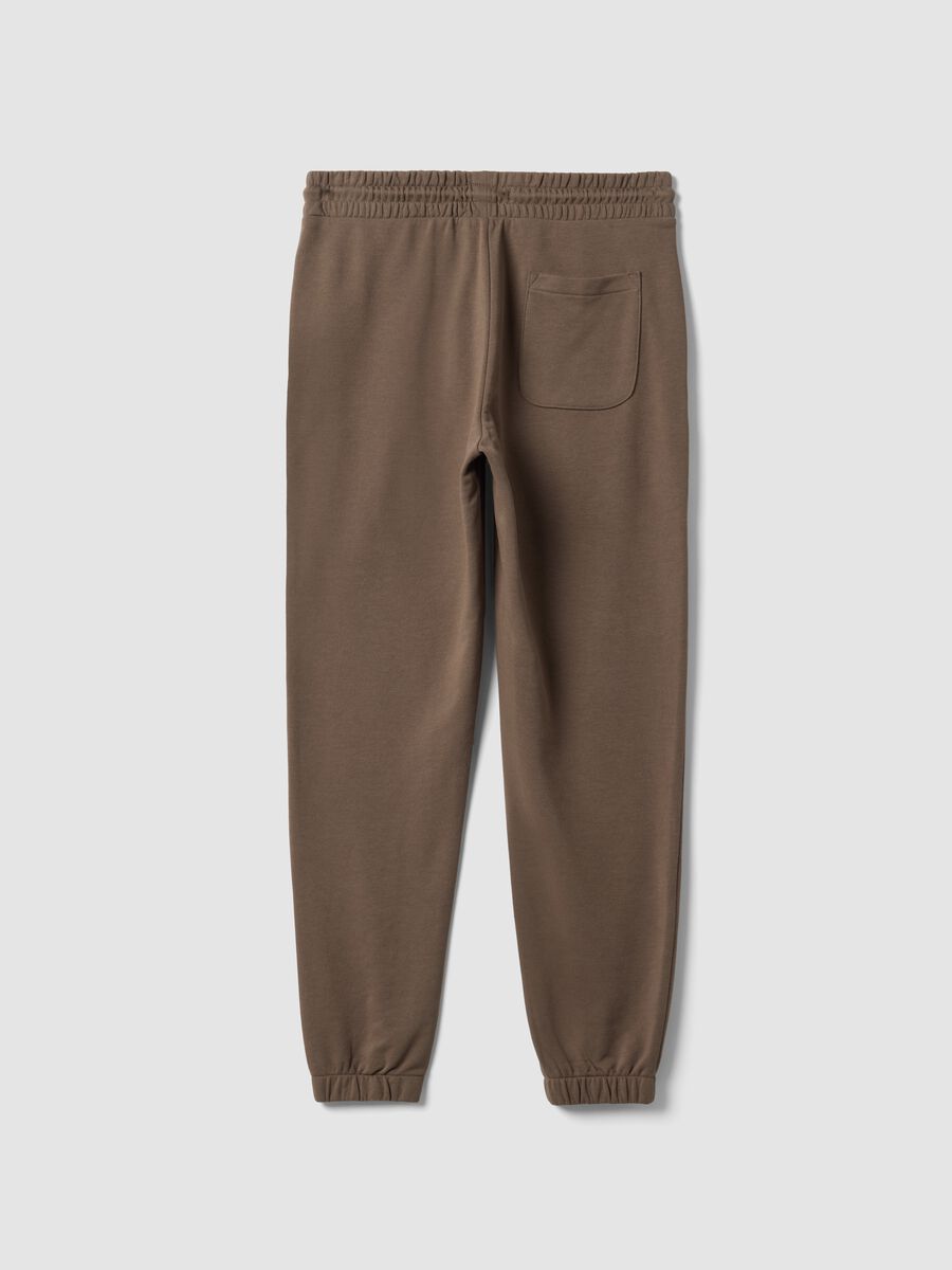 Pantaloni jogger marroni in misto cotone regular fit_5