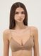 Brown triangle bra with removable padding in stretch fabric_0