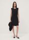 Black fitted dress with ruched detailing_0