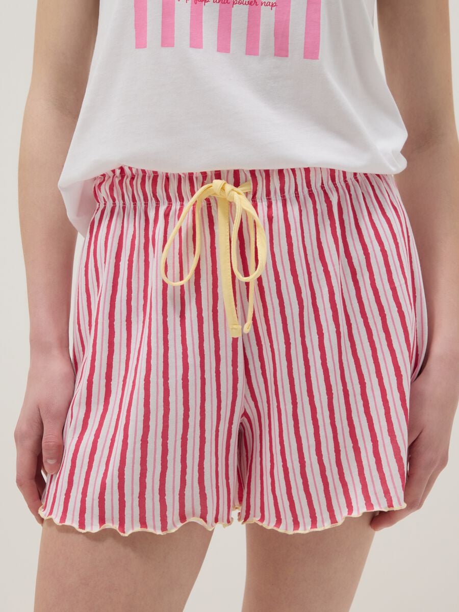 Multicolour pure cotton short pyjamas, regular fit, printed_3