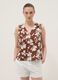 Brown pure cotton V-neck floral print blouse, regular fit_2