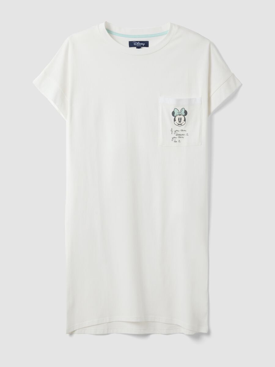 Camicia da notte bianca in puro cotone organico con stampa Minnie_4