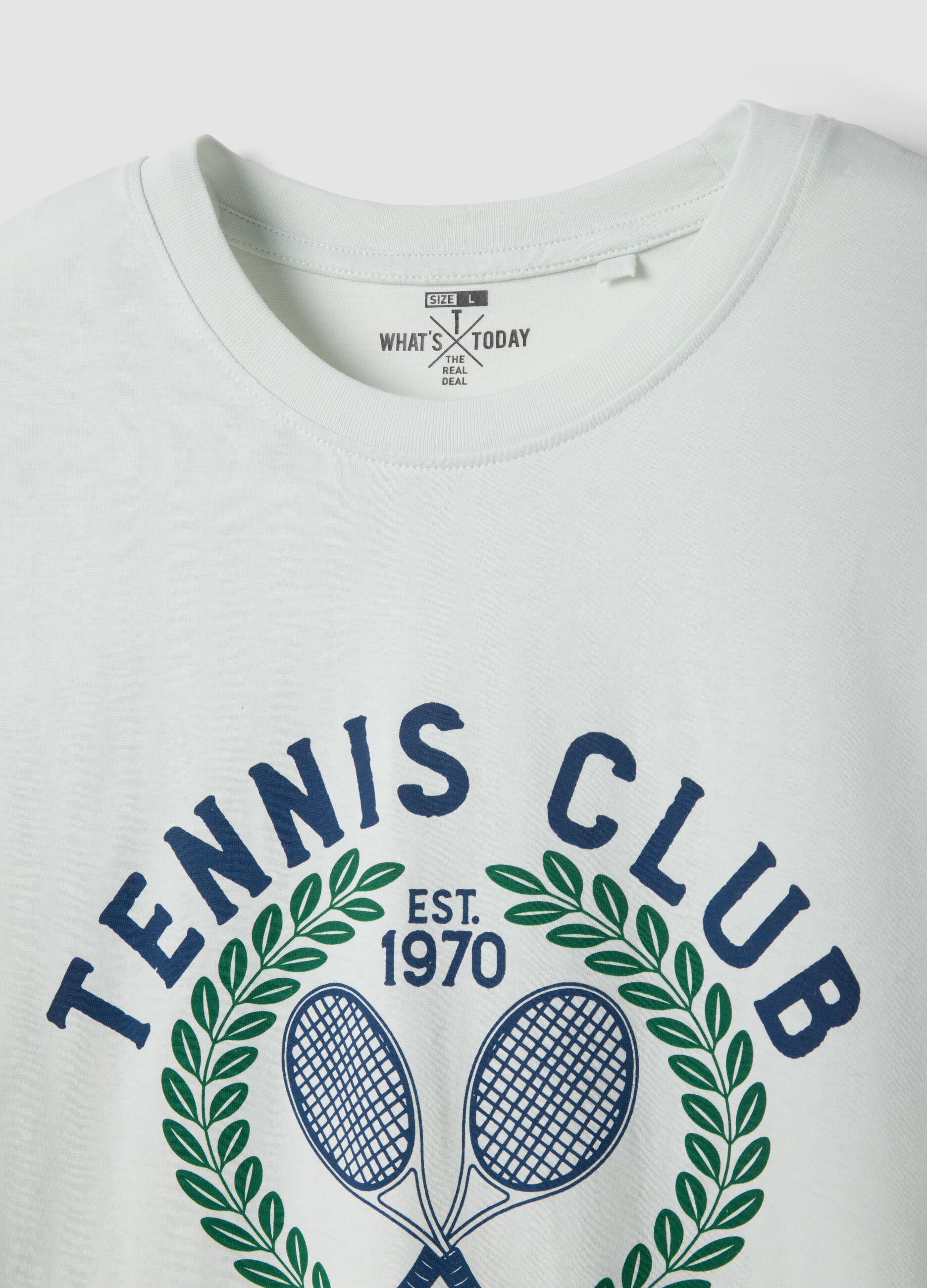 White printed pure cotton regular-fit T-shirt