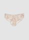 Beige organic cotton floral lace briefs_0