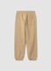 Beige organic cotton comfort-fit joggers for boys_1