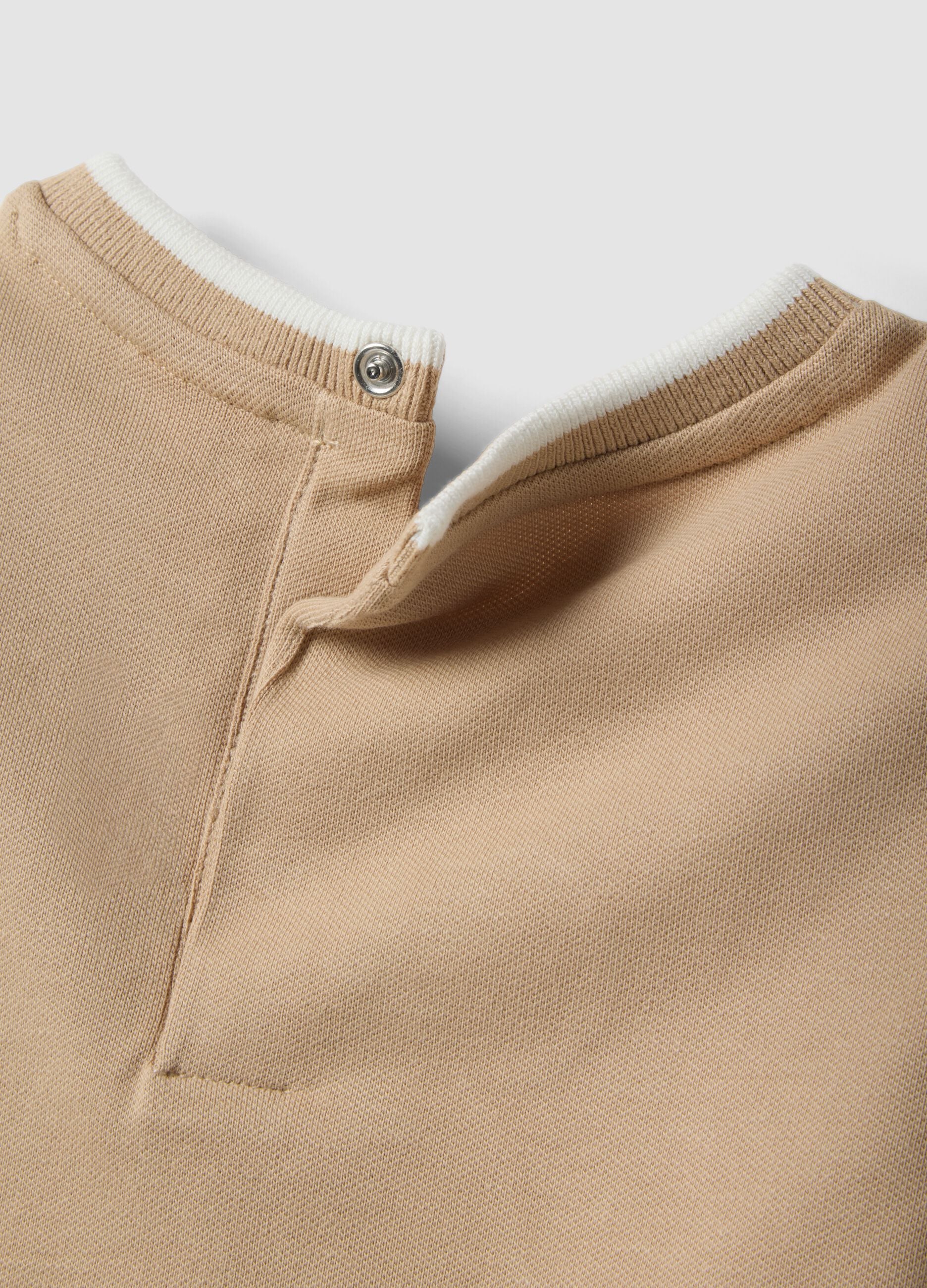Beige Stretch Cotton Kids T-shirt with Winnie Embroidery