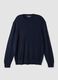 Navy crew-neck jumper in viscose blend, regular fit_0