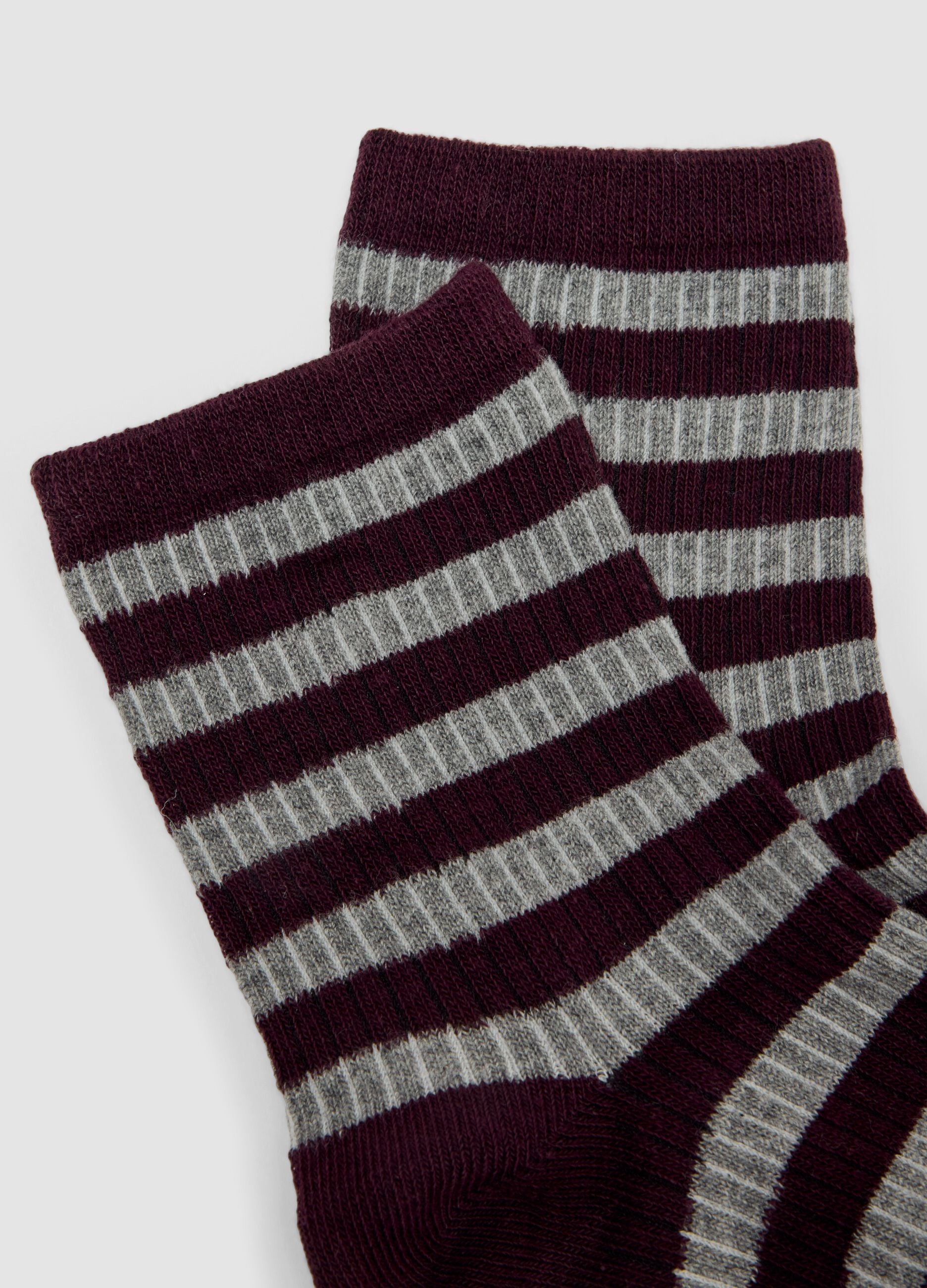 Purple striped socks in stretch organic cotton
