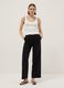 White stretch cotton tank top with contrast detailing, regular fit_0