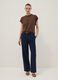 Brown fitted pure cotton short-sleeve T-shirt_1