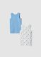 2-pack blue and white organic cotton vest tops with Mickey print_1