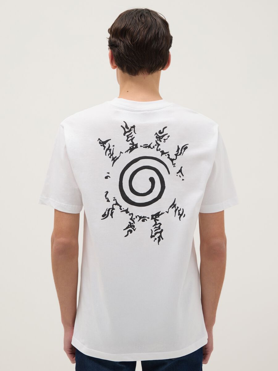White pure cotton regular fit T-shirt with Naruto print_2