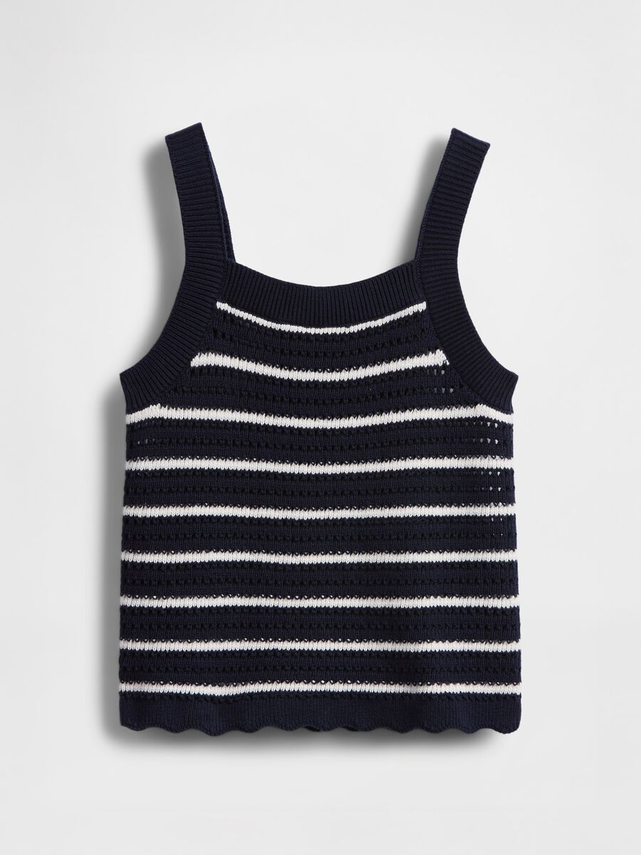 Top in cotone con lavorazione crochet a righe_3