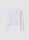 Girls&rsquo; pure cotton white T-shirt with ribbed crew neck_5