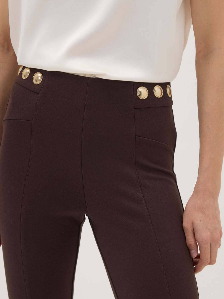 Brown Milano stitch skinny-fit leggings in stretch viscose_2