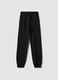 Black pure organic cotton regular-fit joggers for girls_0