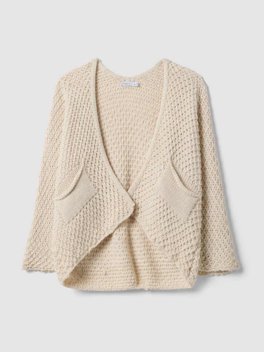 Beige Regular Fit Cable Knit Cardigan_4