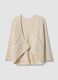 Beige Regular Fit Cable Knit Cardigan_4