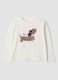 White stretch cotton crew-neck T-shirt_0