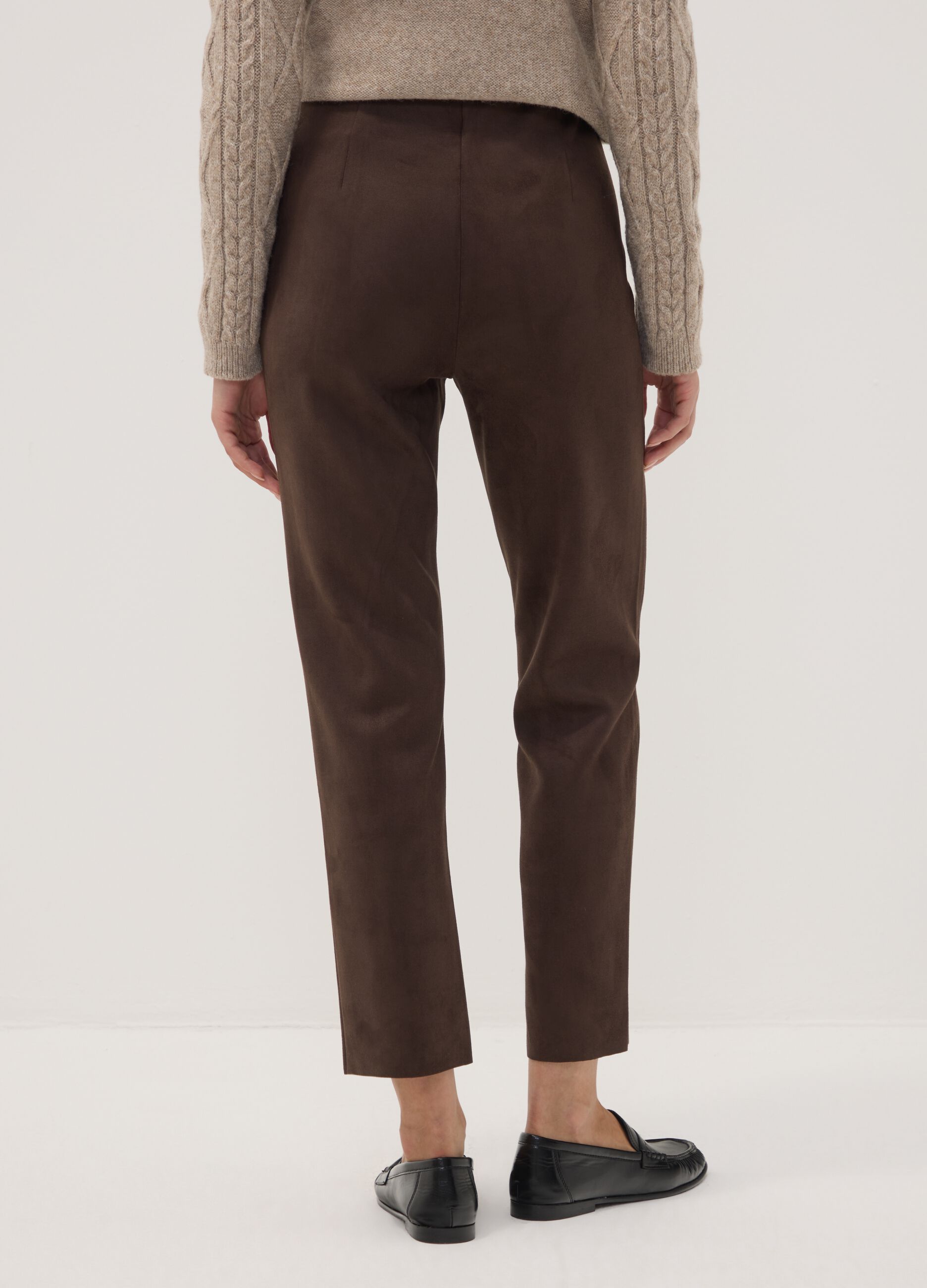 Brown slim-fit stretch leggings