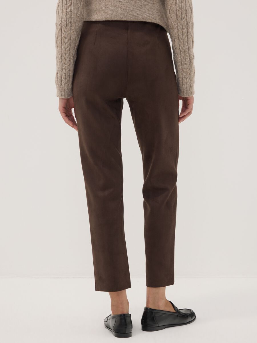 Brown slim-fit stretch leggings_3