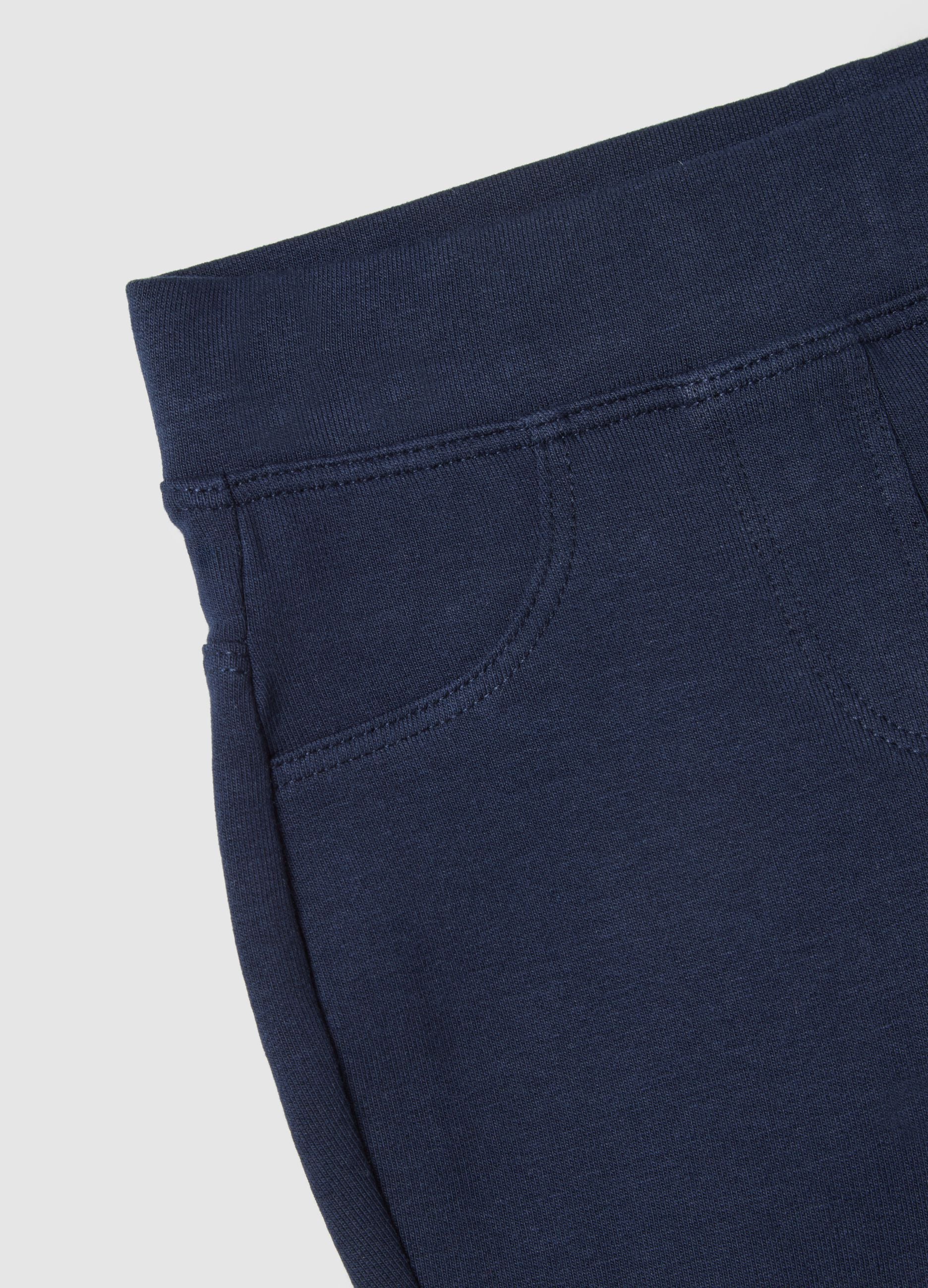 Blue slim fit stretch cotton trousers for girls