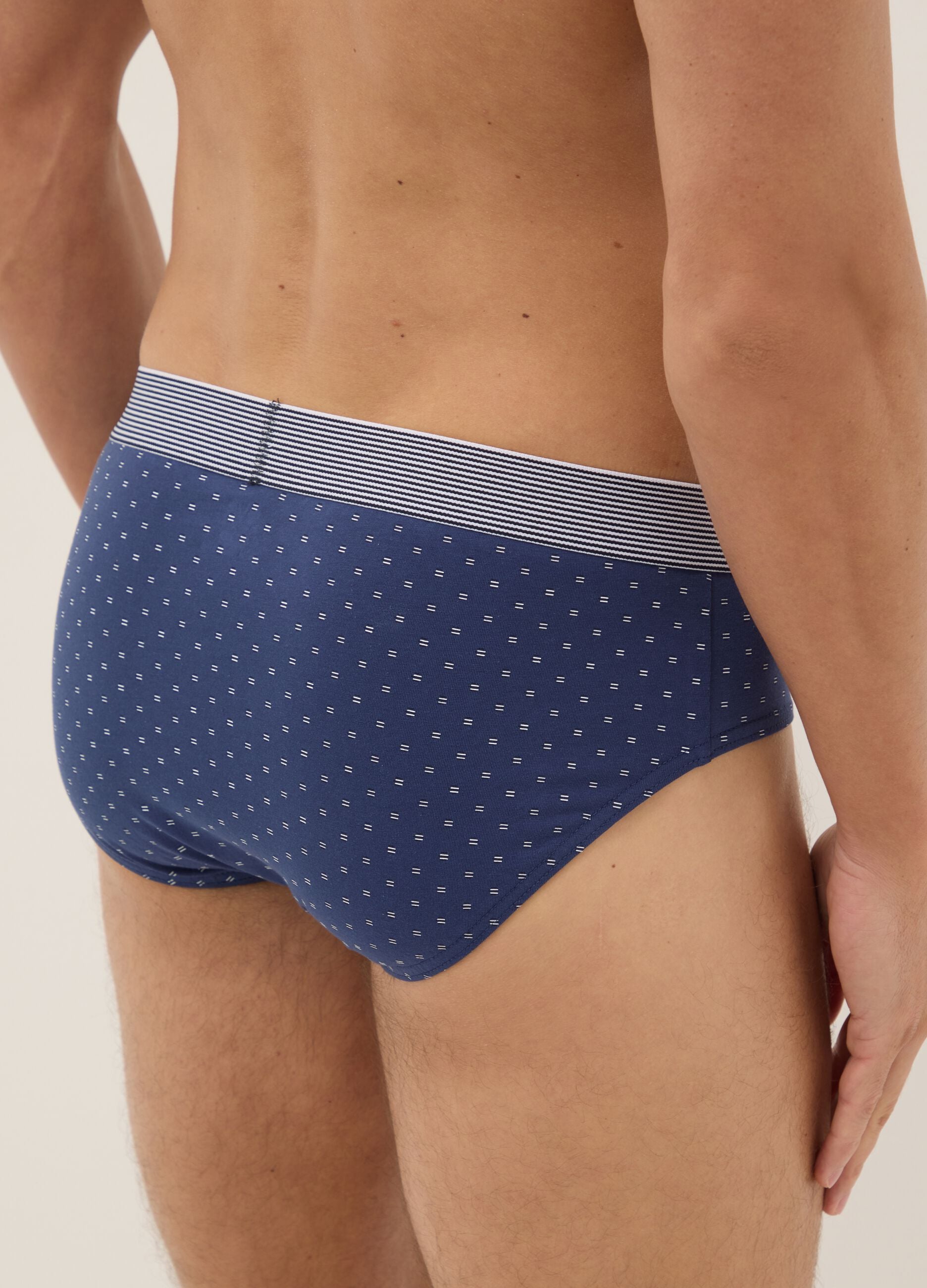 Multicolour regular fit stretch cotton three-pack briefs