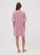 Pink pure organic cotton V-neck nightshirt with print_3