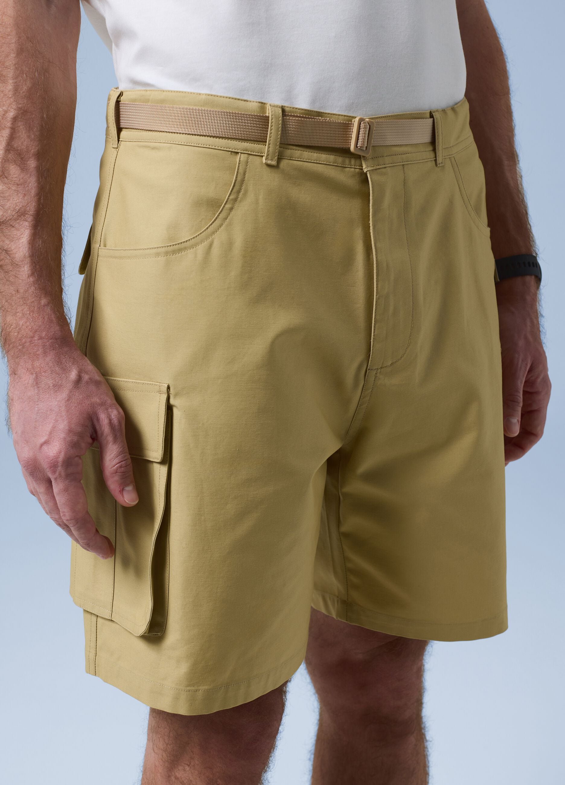 ALTAVIA SAILING beige pure cotton cargo shorts
