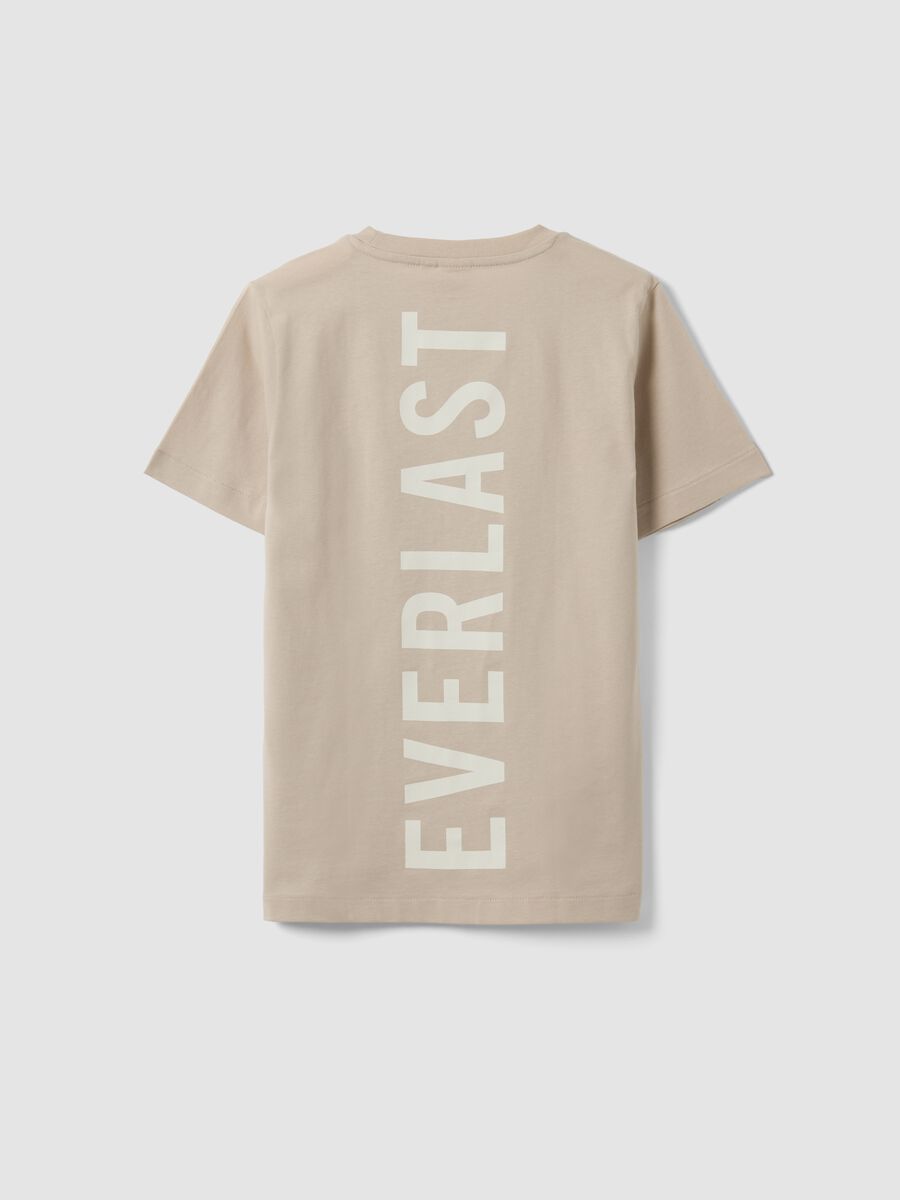 Beige pure cotton regular-fit printed T-shirt for girls_2