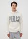 White cotton-blend hoodie with front print_1