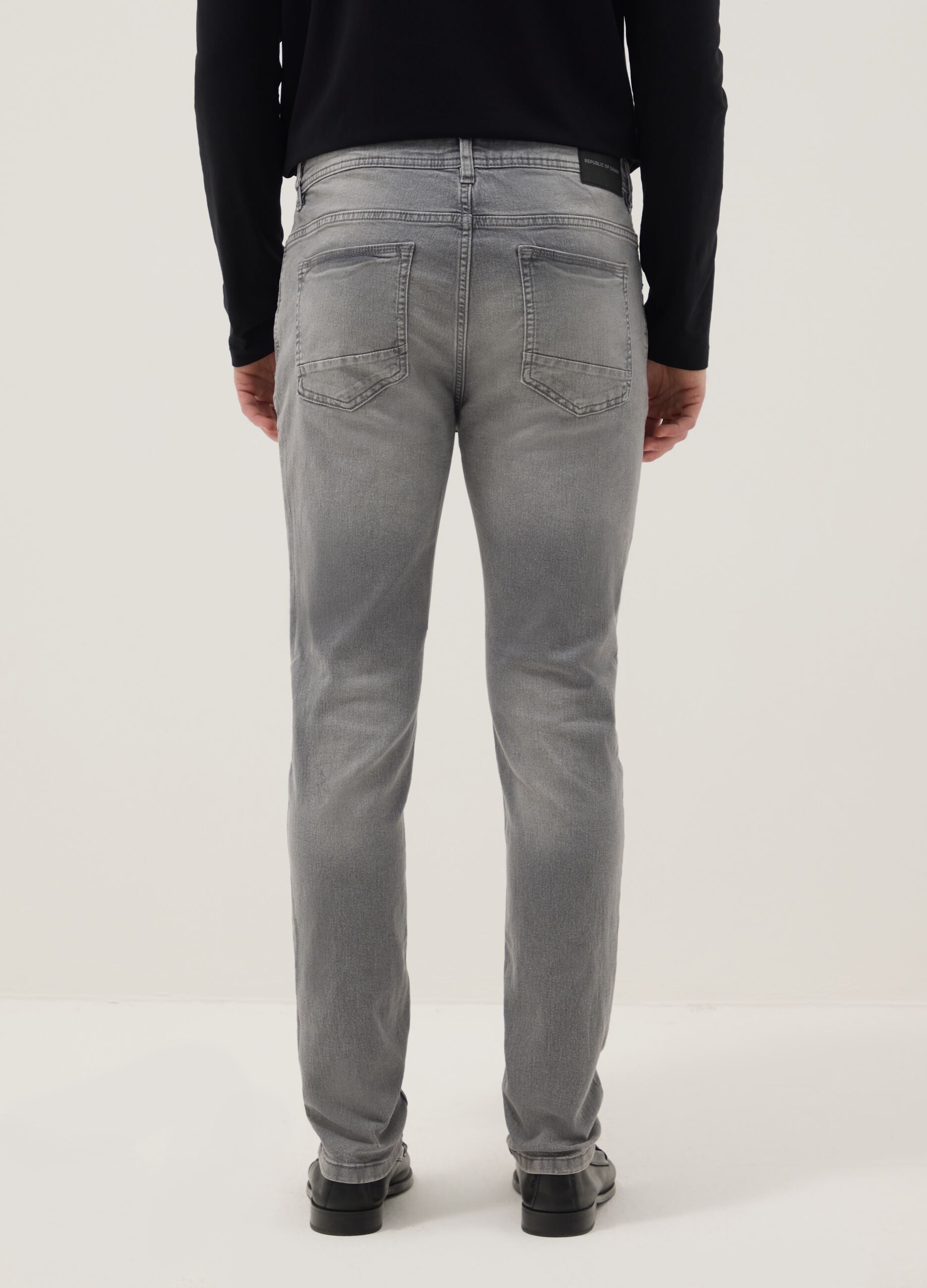 Grey super skinny cotton blend jeans