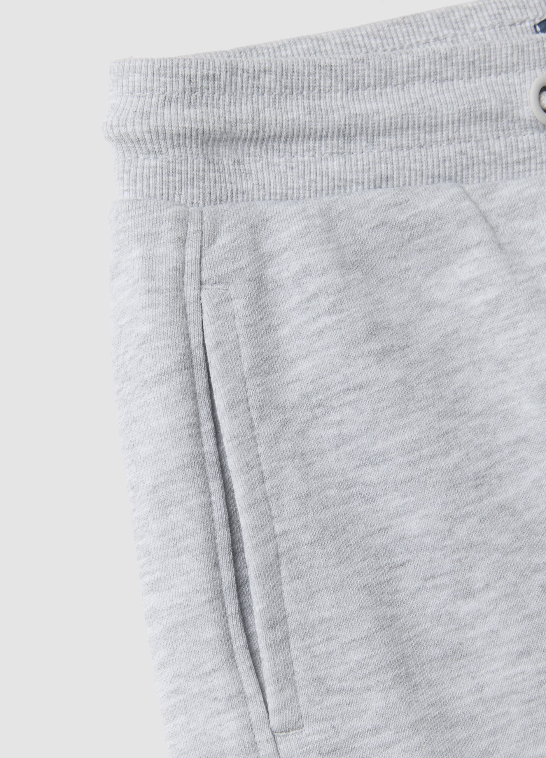 Grey comfort-fit jogger trousers in 100% organic cotton for boys