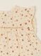 Completo beige da neonata in puro cotone con stampa floreale_2