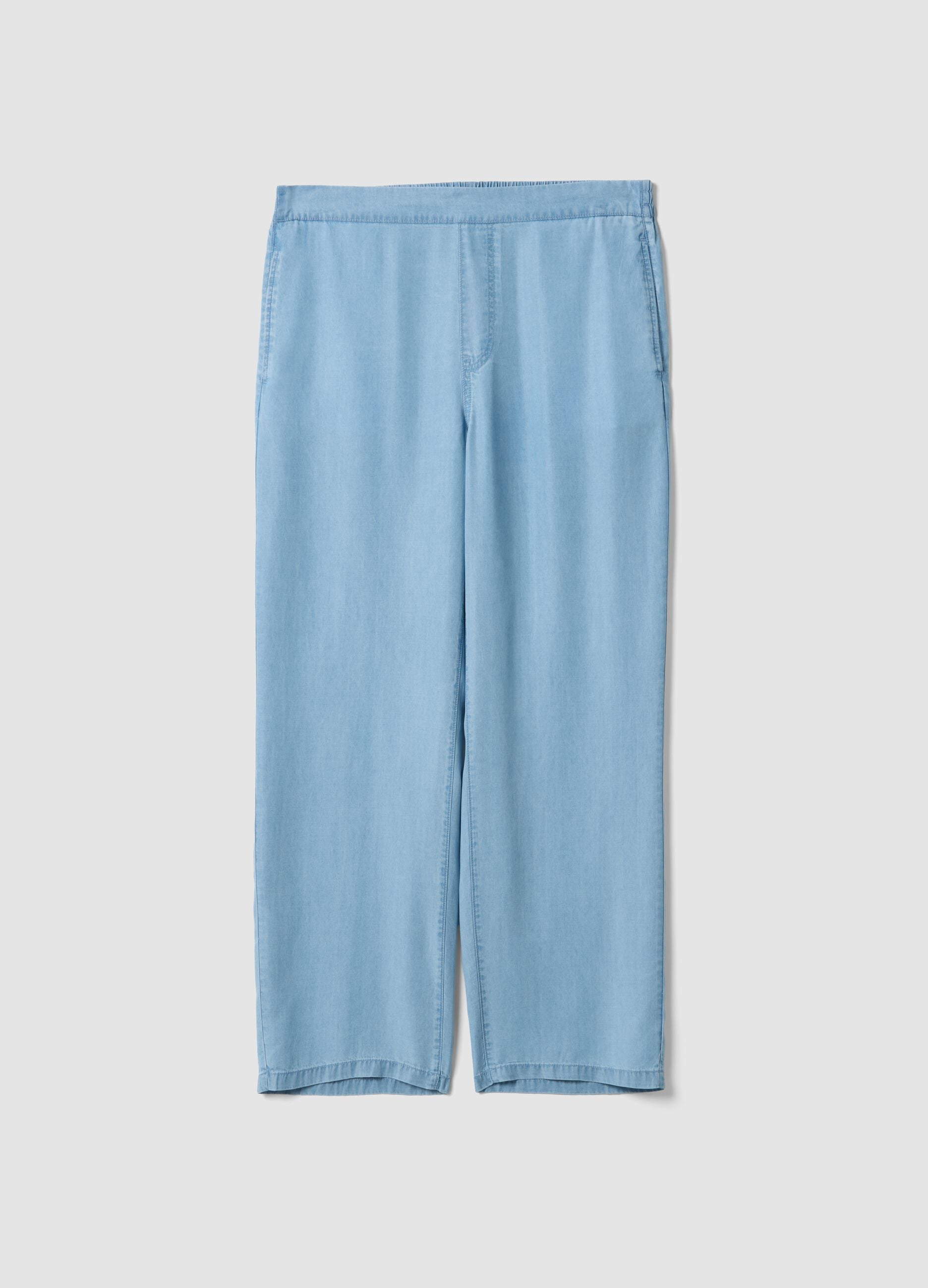 Pure Lyocell Blue Joggers Regular Fit