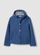 Blue regular fit jacket with hood and buttons_4