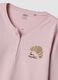 Pink organic cotton pyjamas with Henley neckline_1