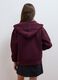 Burgundy stretch viscose full-zip sweatshirt, oversized fit_3