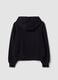 Black organic cotton hoodie with star detail for girls_5