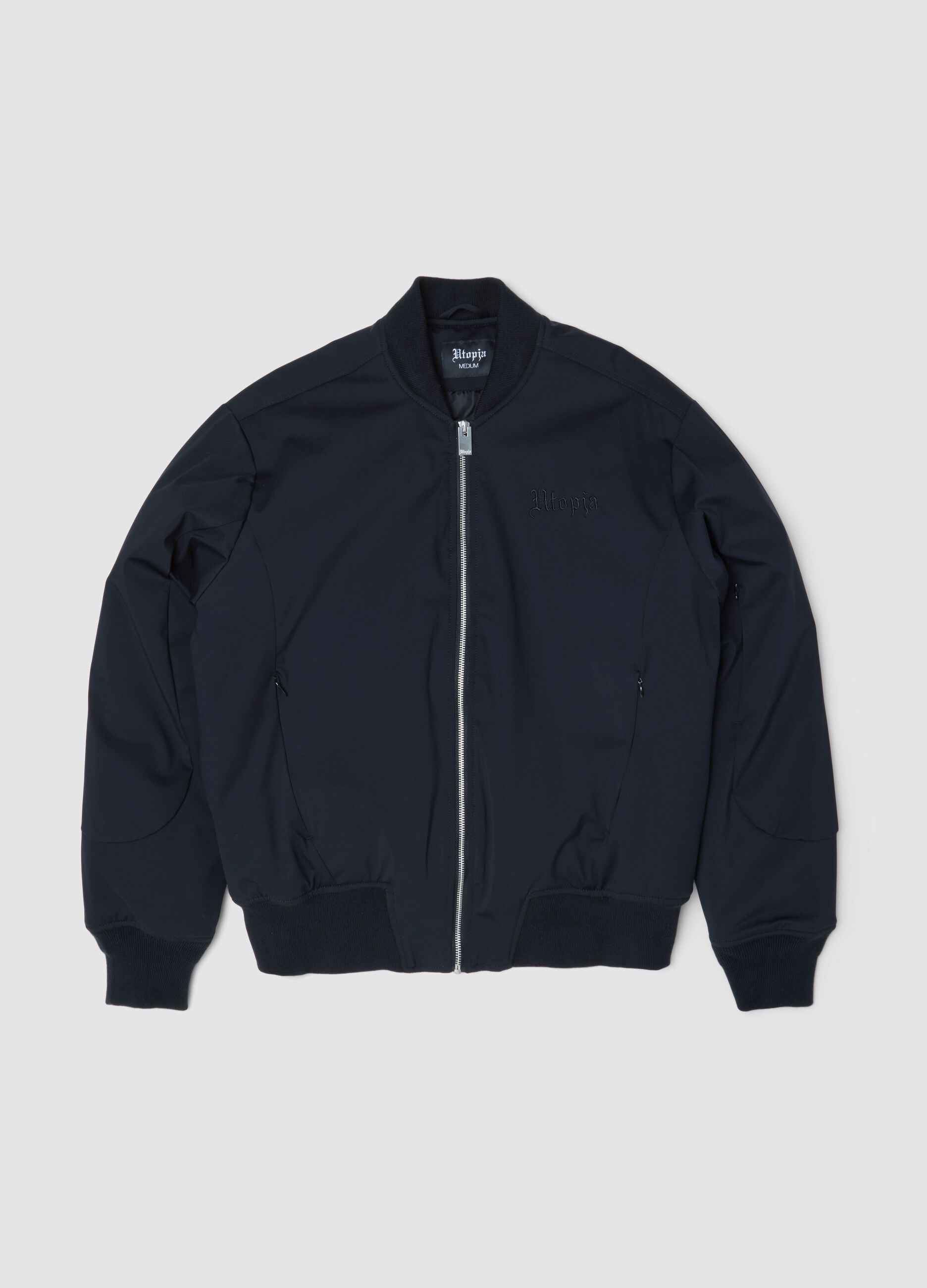 Black Nylon Bomber Jacket
