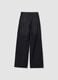 Black pure cotton wide-leg jeans with studs_5