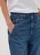 Blue pure cotton denim jeans with paperbag waist, baggy fit_3