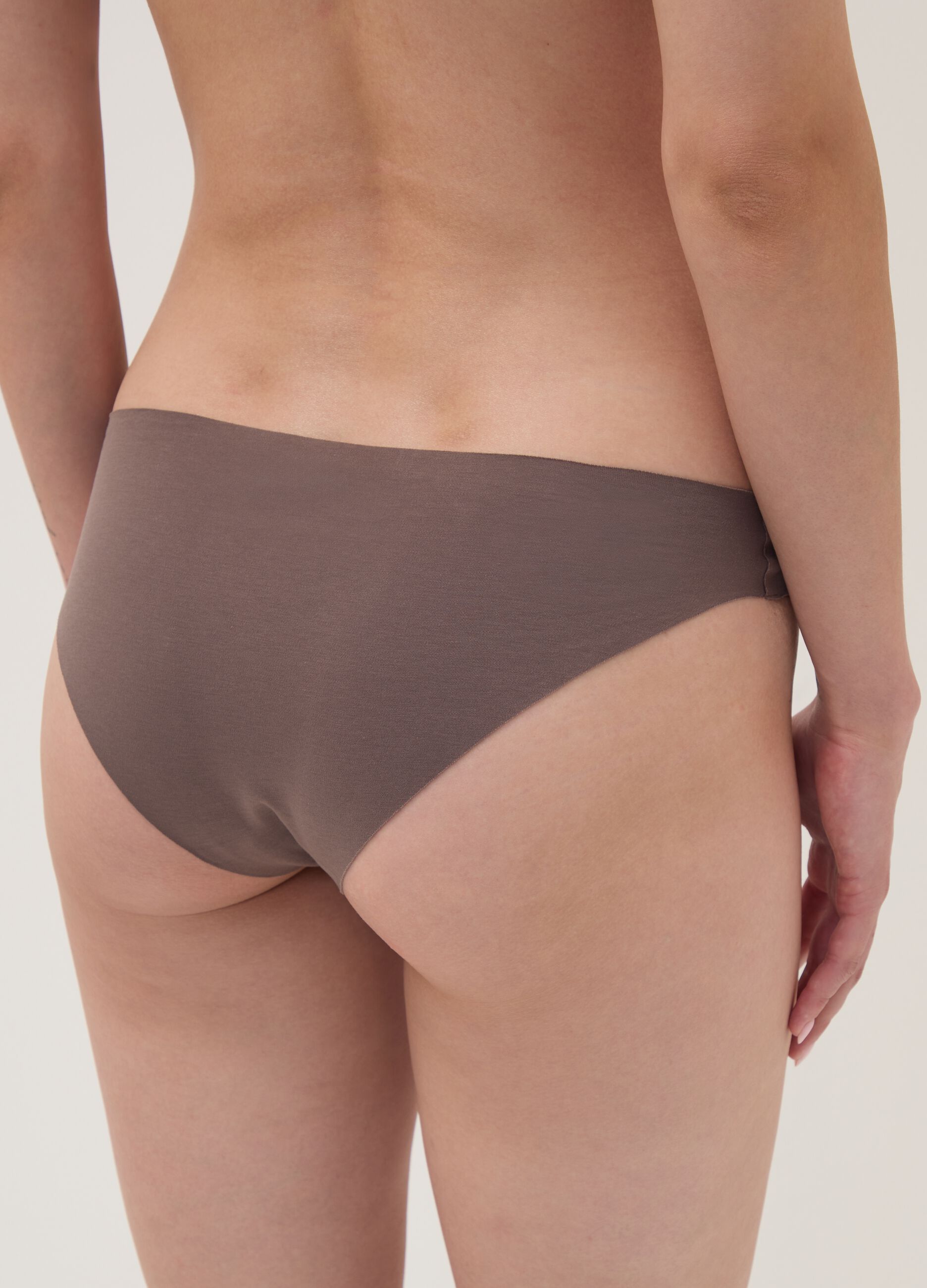 Brown stretch organic cotton briefs