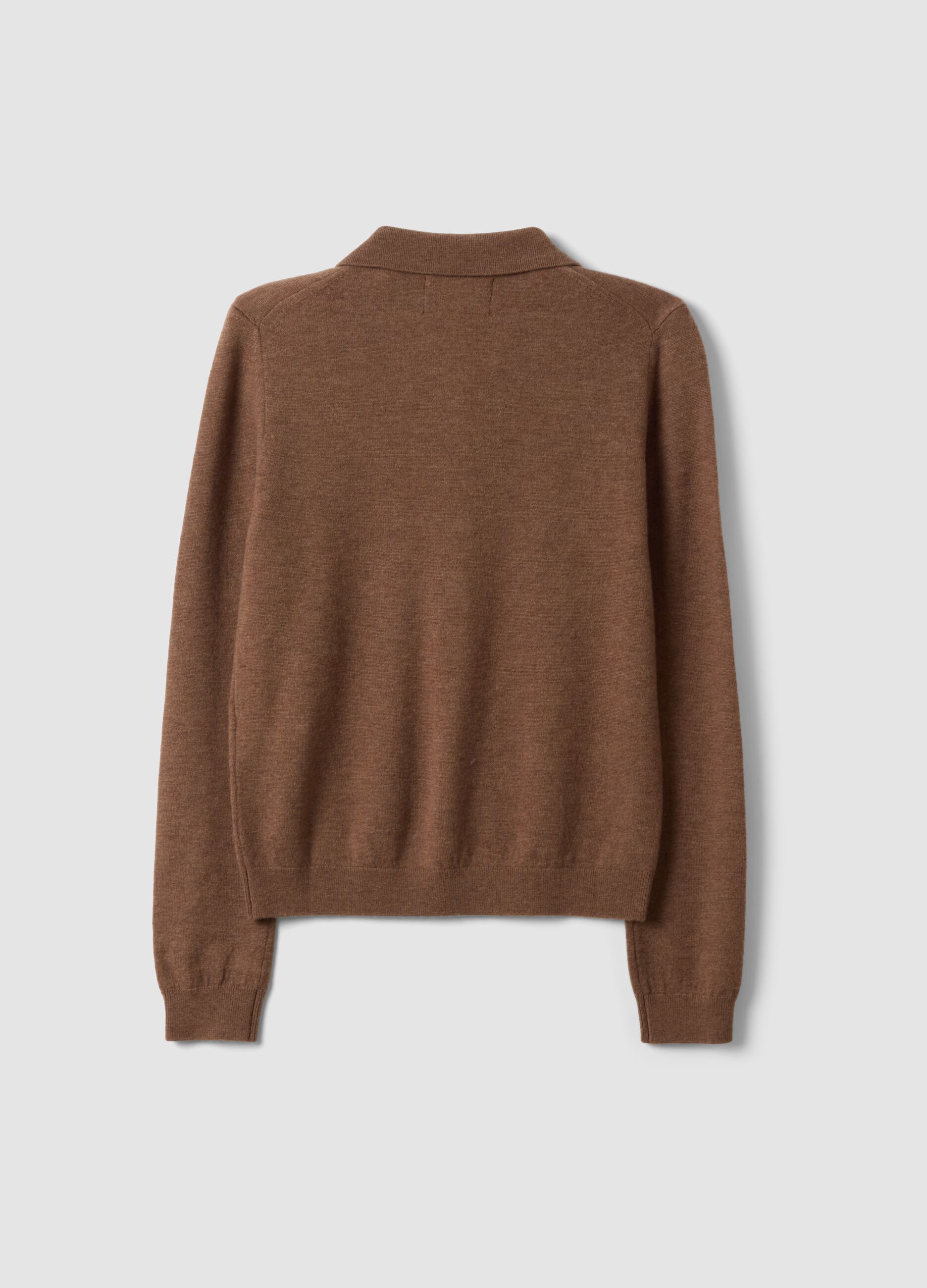 Brown pure wool crew-neck jumper