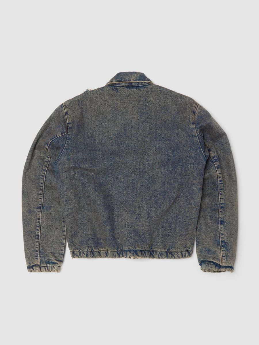 Vintage Dark Blue Padded Denim Jacket_5