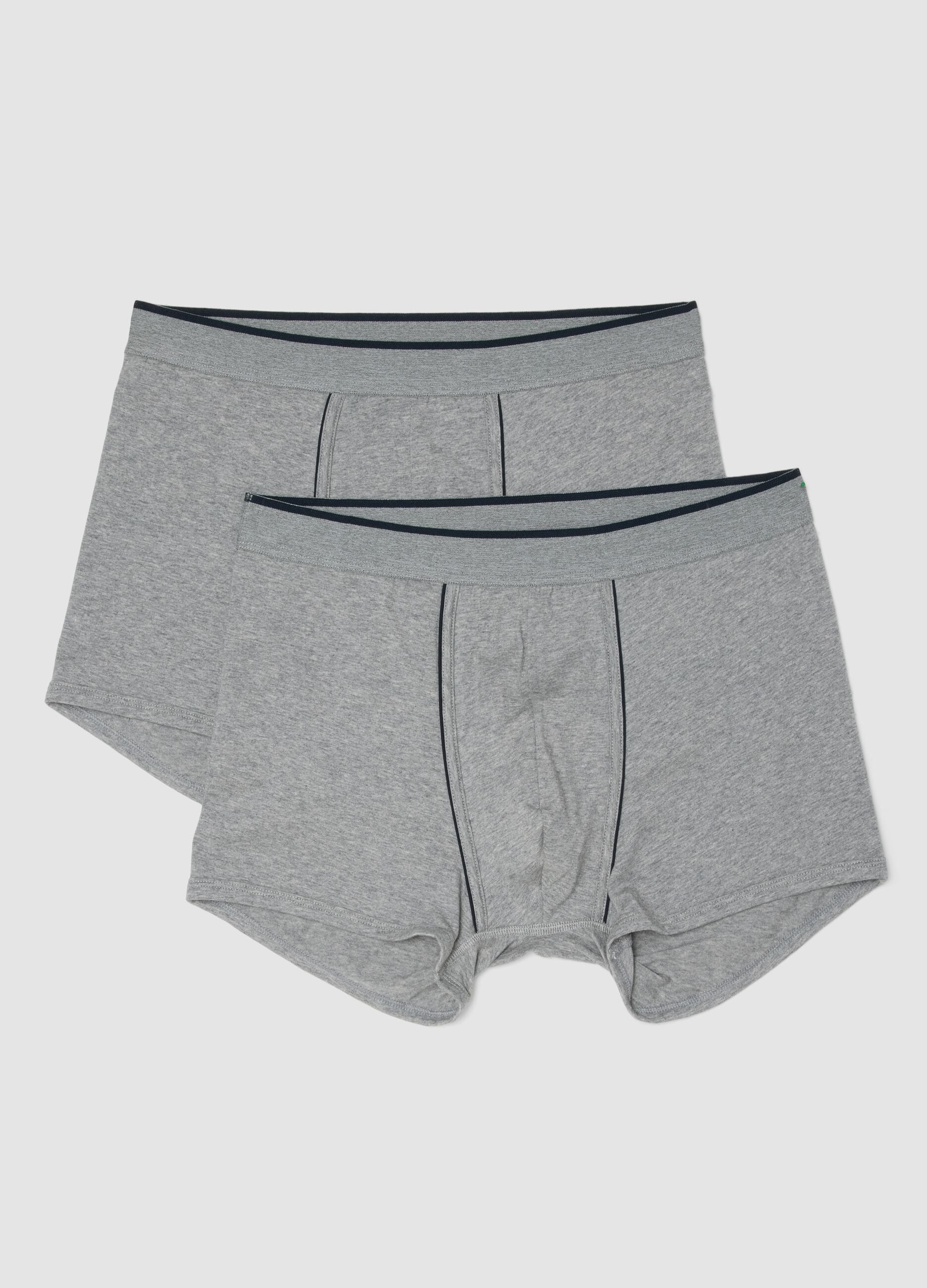 2-pack of grey Supima stretch cotton boxer briefs