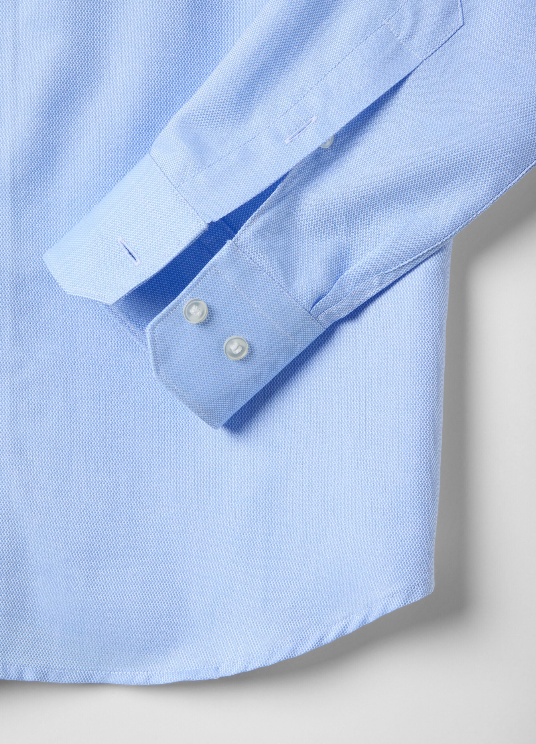 Blue pure cotton slim fit shirt