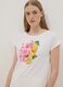 White organic cotton pyjama T-shirt with print, regular fit_0